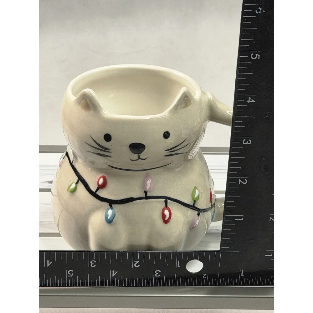 Target Wondershop 2024 16 oz Stoneware Figural Cute Christmas Cat Mug New